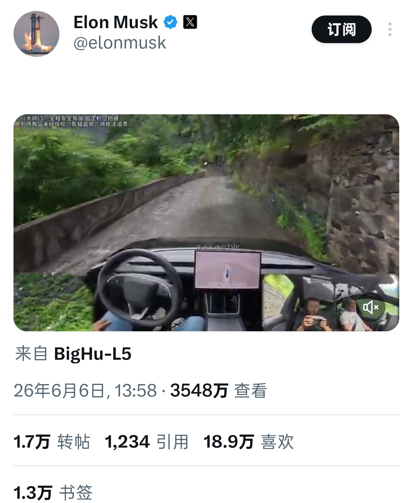 马斯克转载的“假大胡”视频已经被3500万人观看了，评论区基本都挺礼貌的，让我有
