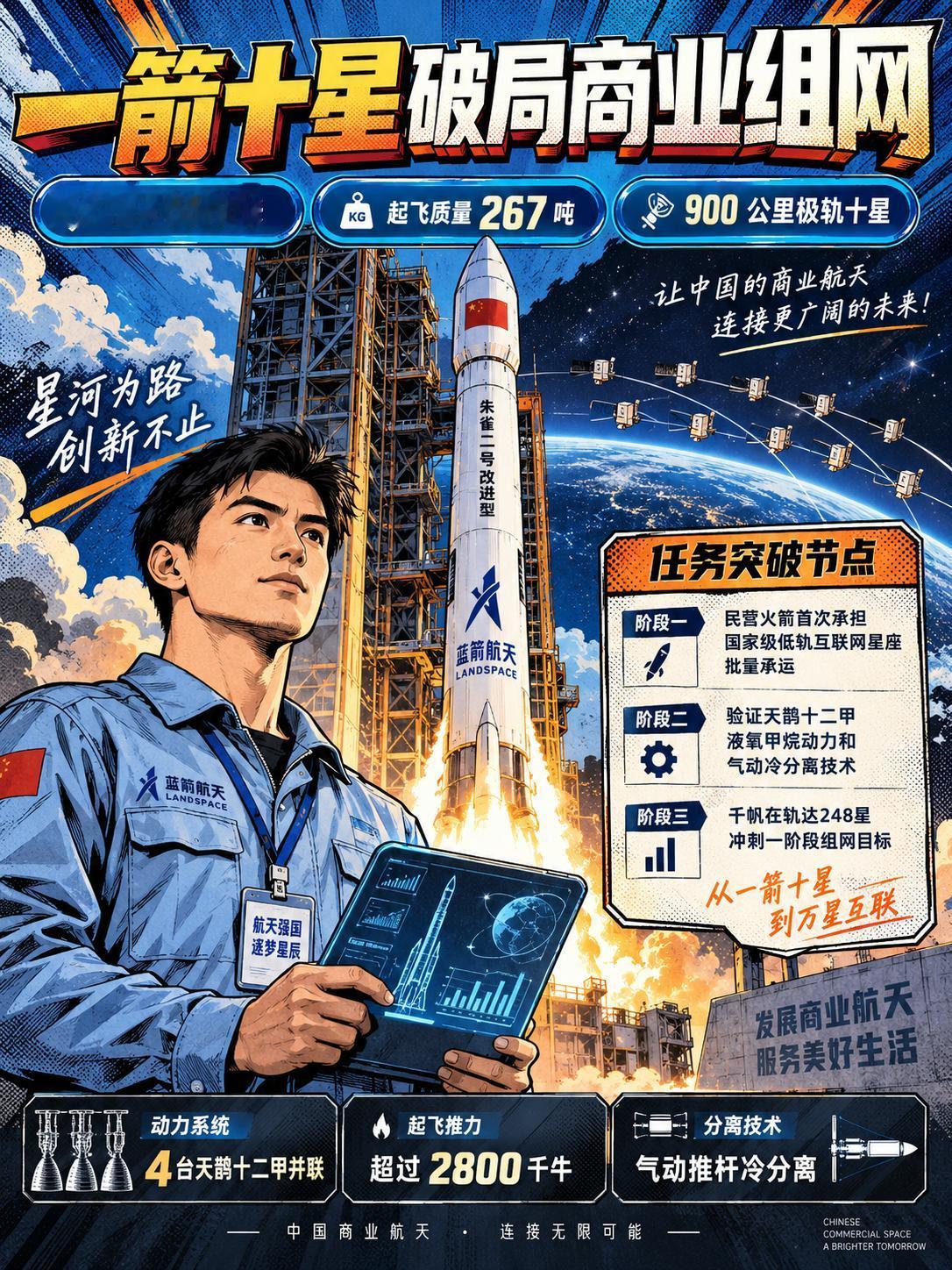 朱雀二号改进型一箭十星首开民营大单!千帆星座破局国家低轨组网

民营大型液体运载