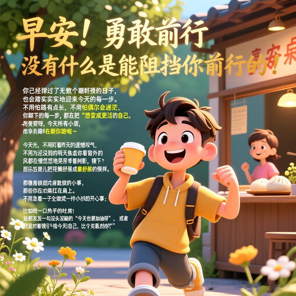 早安！清晨的第一缕光，总爱悄悄钻进窗帘的缝隙，像极了温柔的手，轻轻拍醒还在赖床的