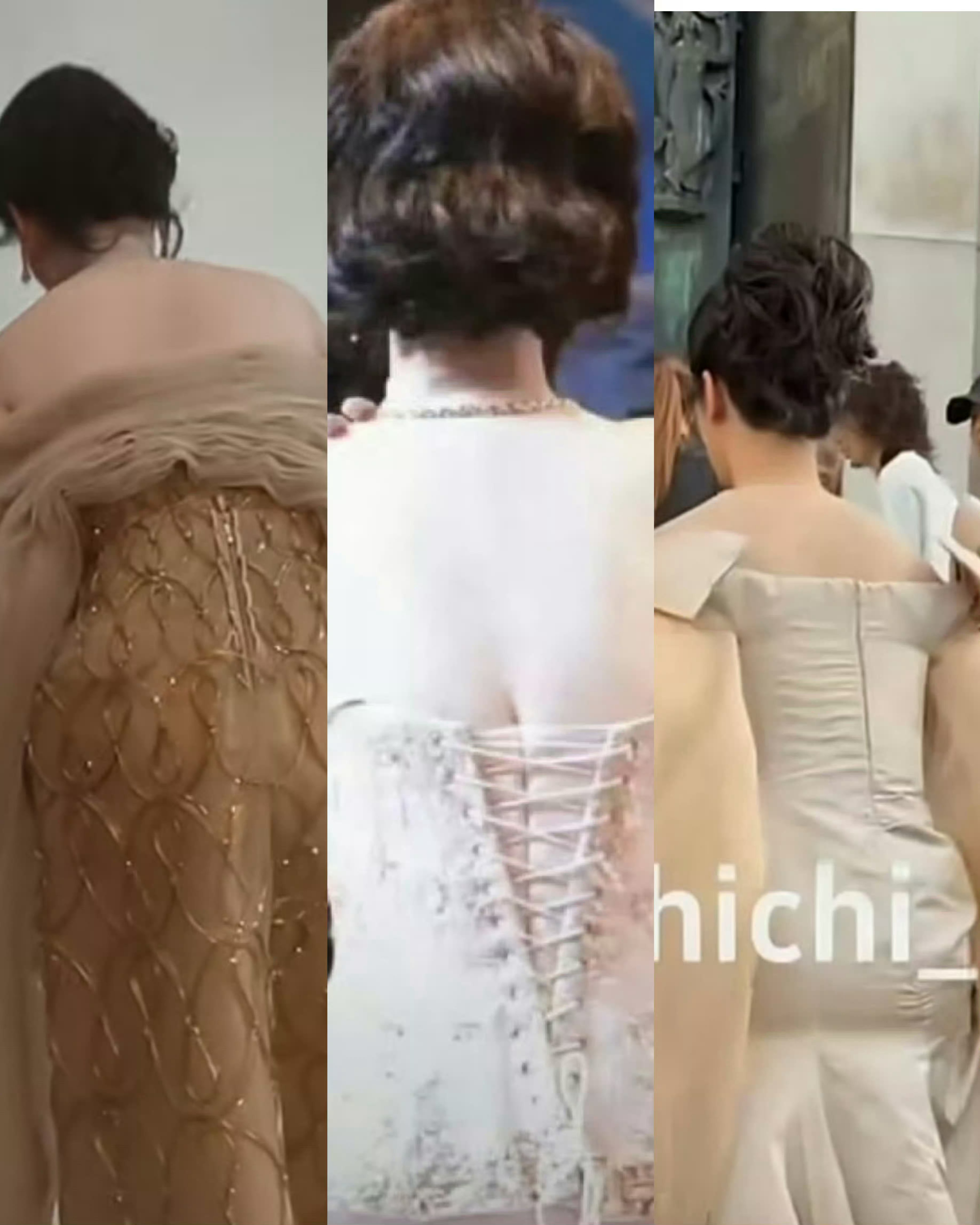 杨紫视后第一个线下活动造型就爱杨紫的后背，气血充足的美。
