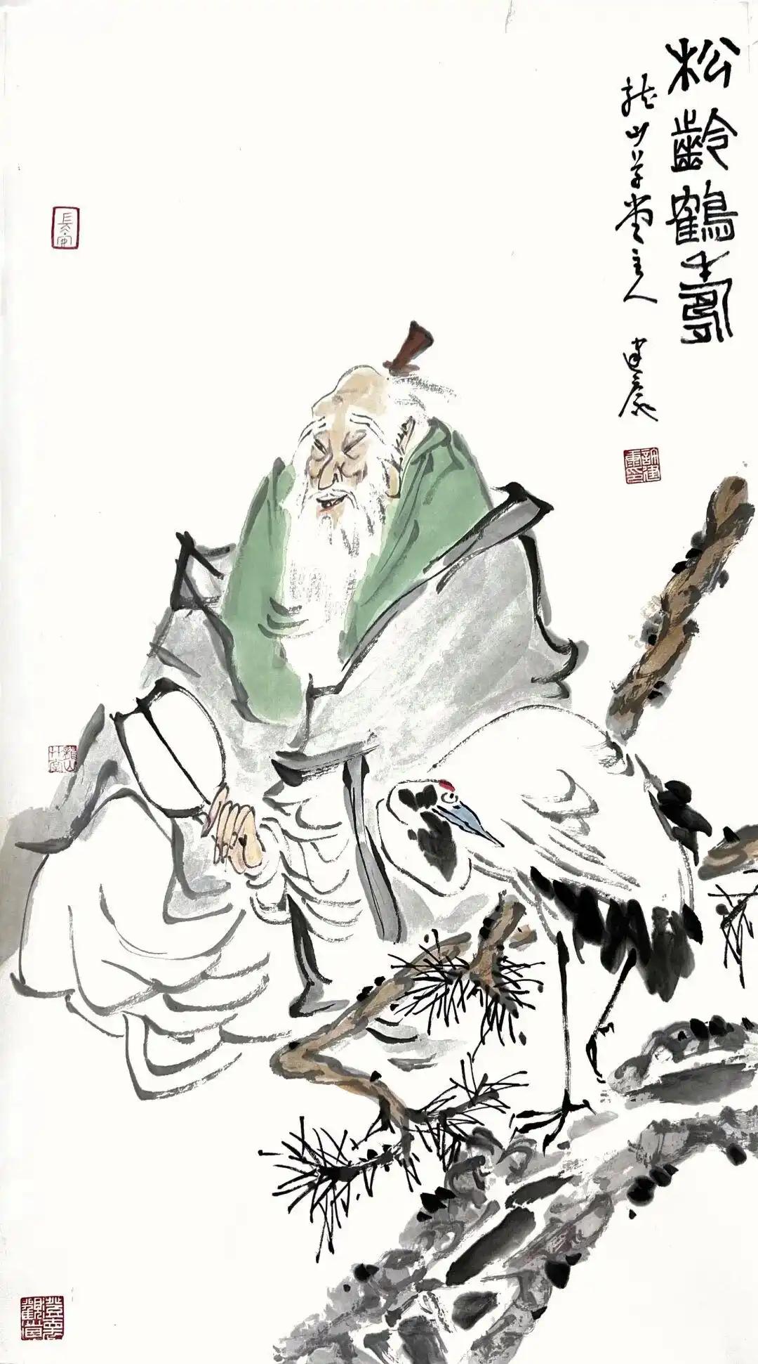 上联：白须友鹤共长寿
下联：[比心]

网络图片/诚谢侵删