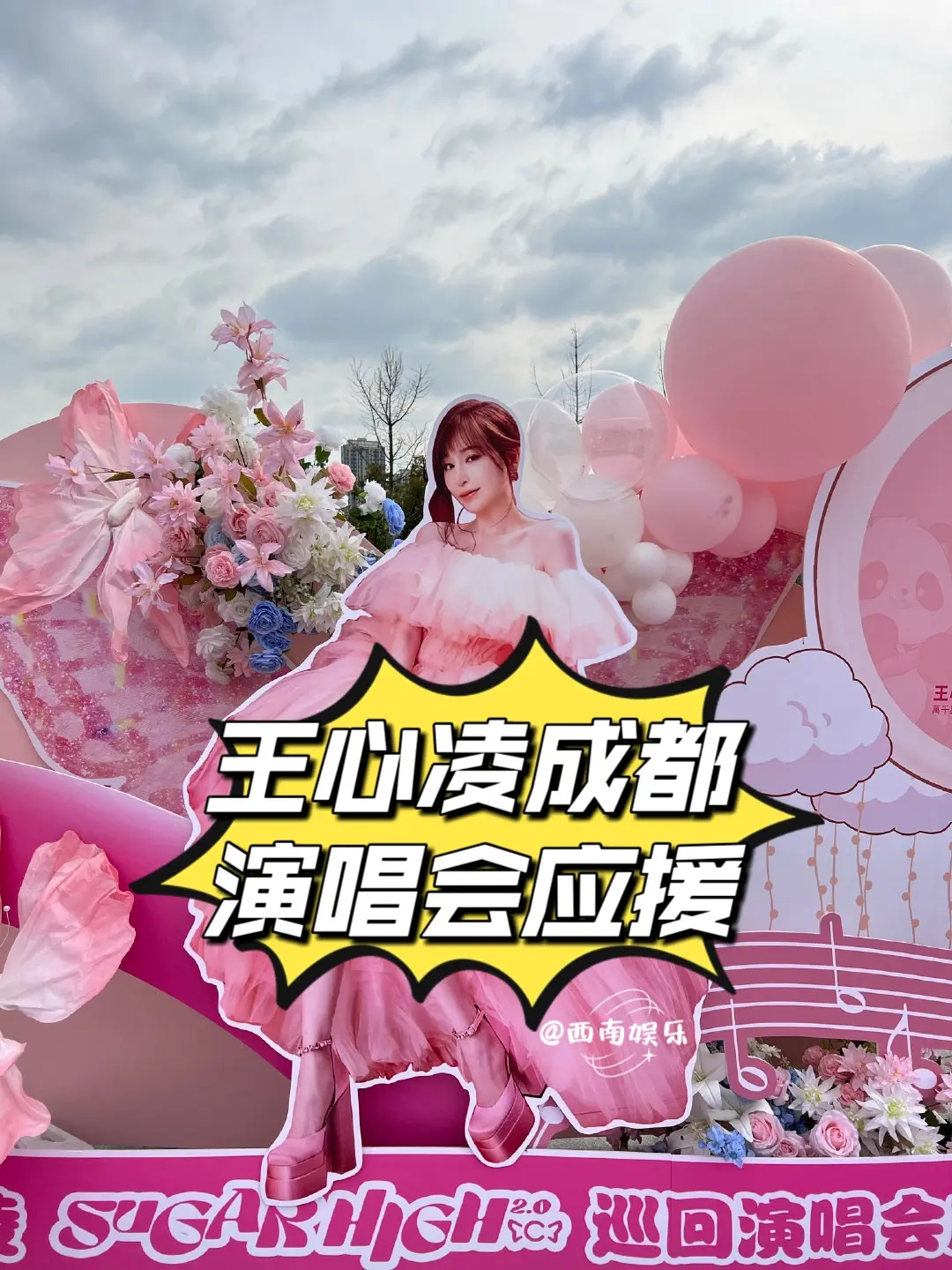 王心凌成都演唱会应援现场，被甜晕💕满场的粉色气球和鲜花，少女心爆棚...