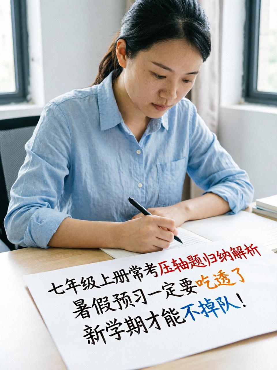 数学老师：
七年级上册常考压轴题归纳解析，
暑假预习一定要吃透了，
新学期才能不