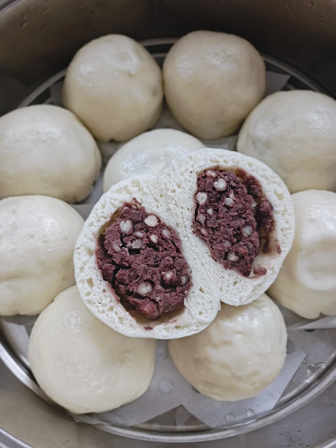 超好吃的有豆豆的豆沙包，实现豆包自由了