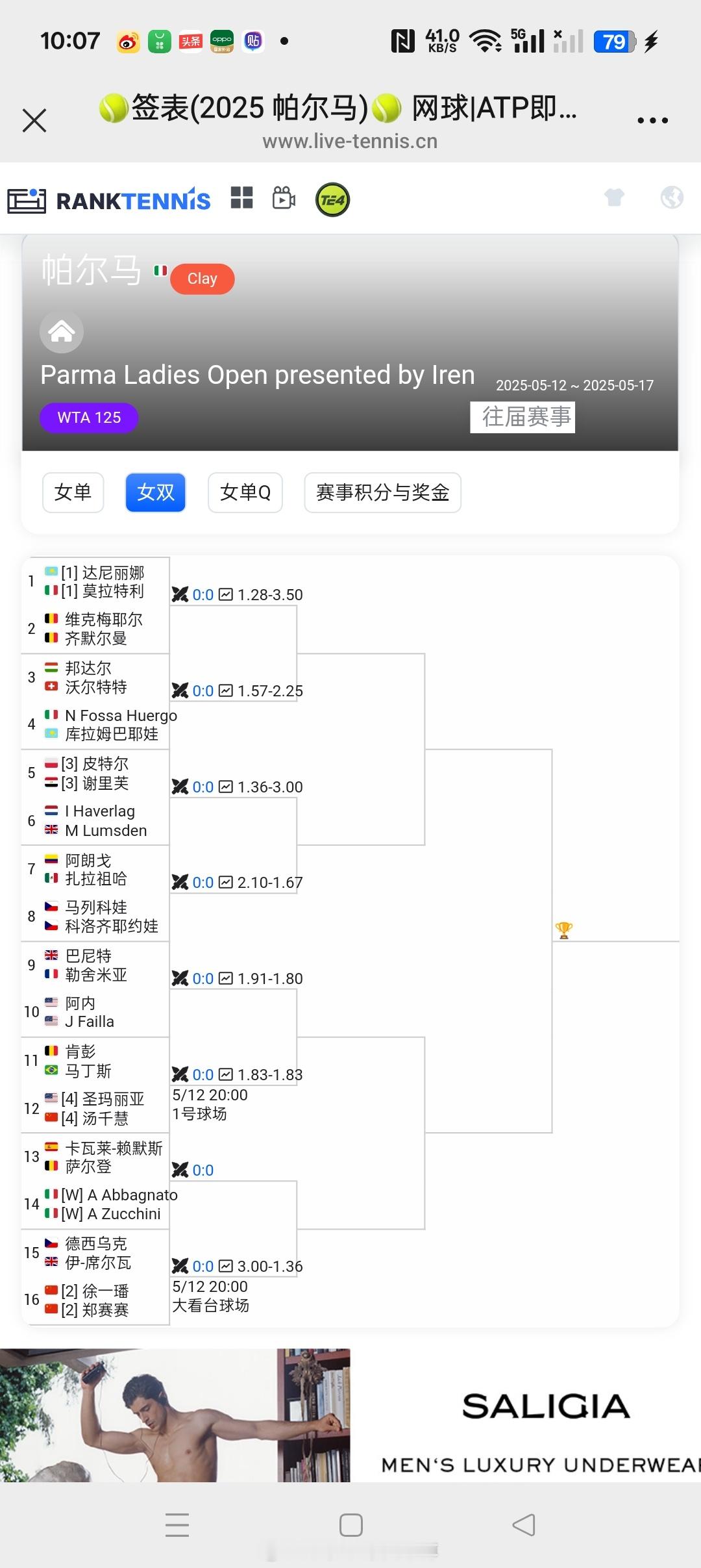 小花小草资讯[超话] 【WTA125帕尔马】女双签表【2】🇨🇳徐一璠/🇨?