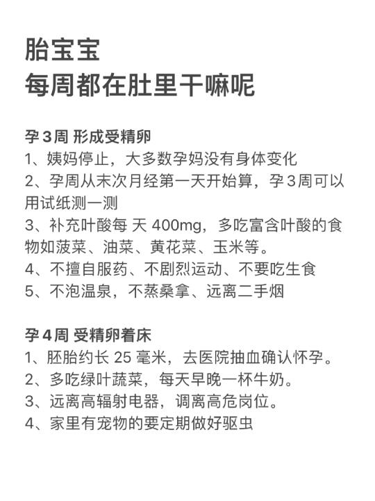 胎宝宝每周都在肚肚里忙啥呢？