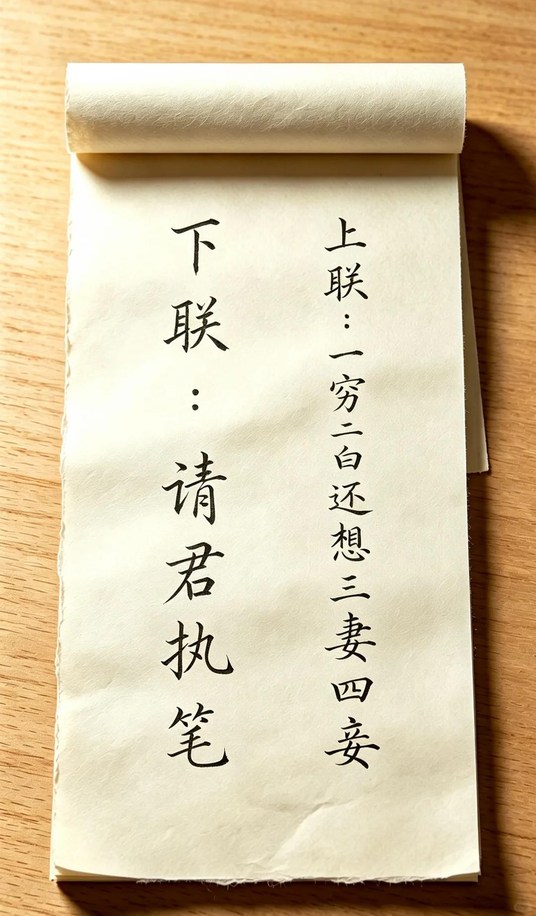 上联：一穷二白还想三妻四妾，等你来对下联

趣味征联来了！上联巧妙嵌入数字，自带