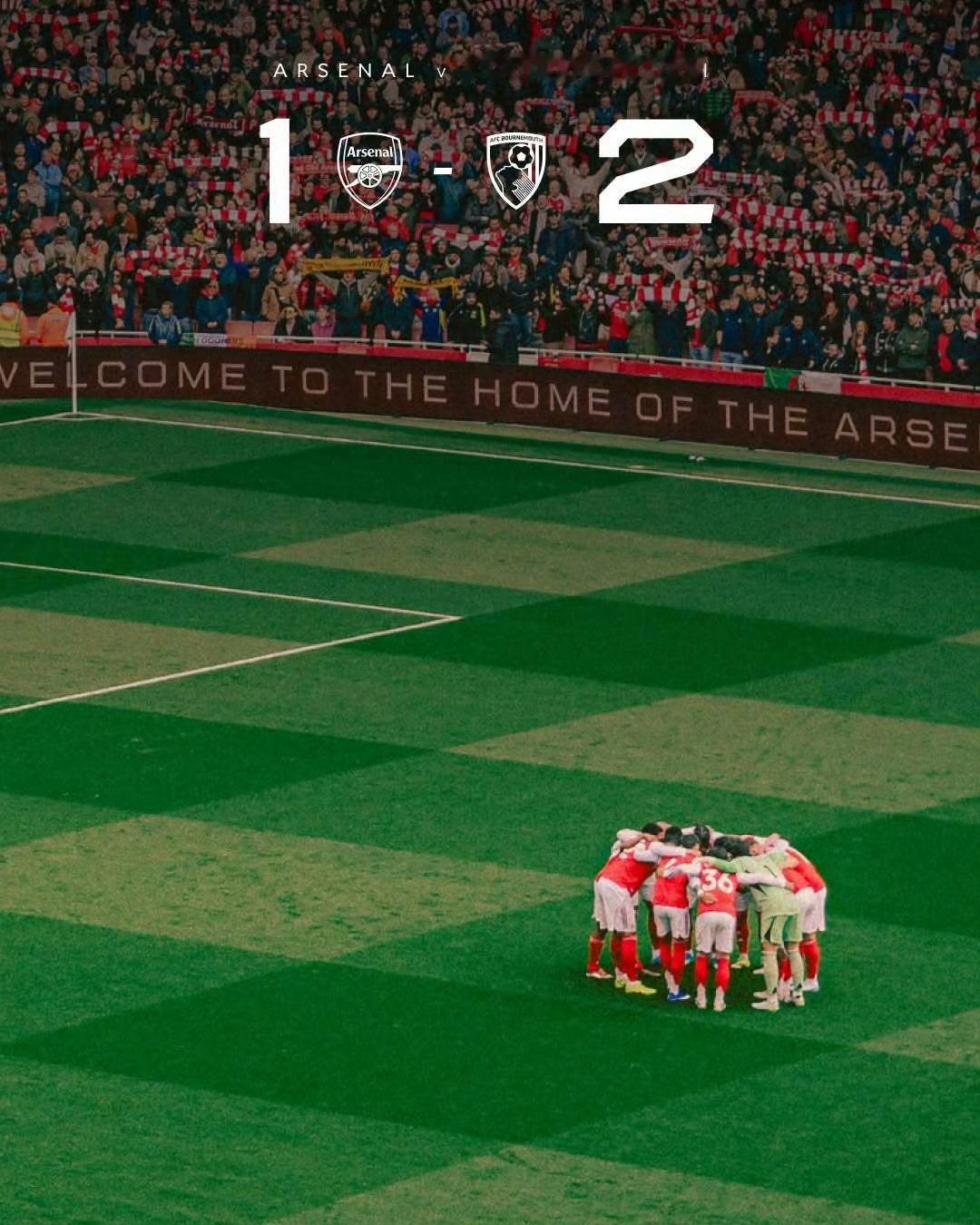 阿森纳1比2伯恩茅斯1-2！哲凯赖什难救主，阿森纳4战3败，下轮决战曼城本周末英