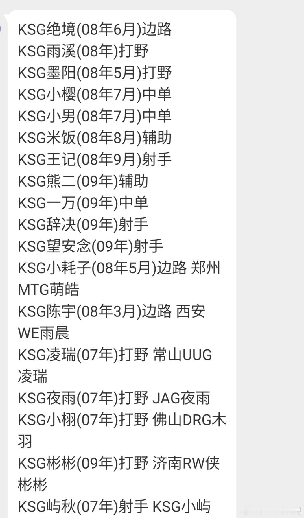 🔴ksg好多人😯KSG绝境(08年6月)边路KSG雨溪(08年)打野KSG墨