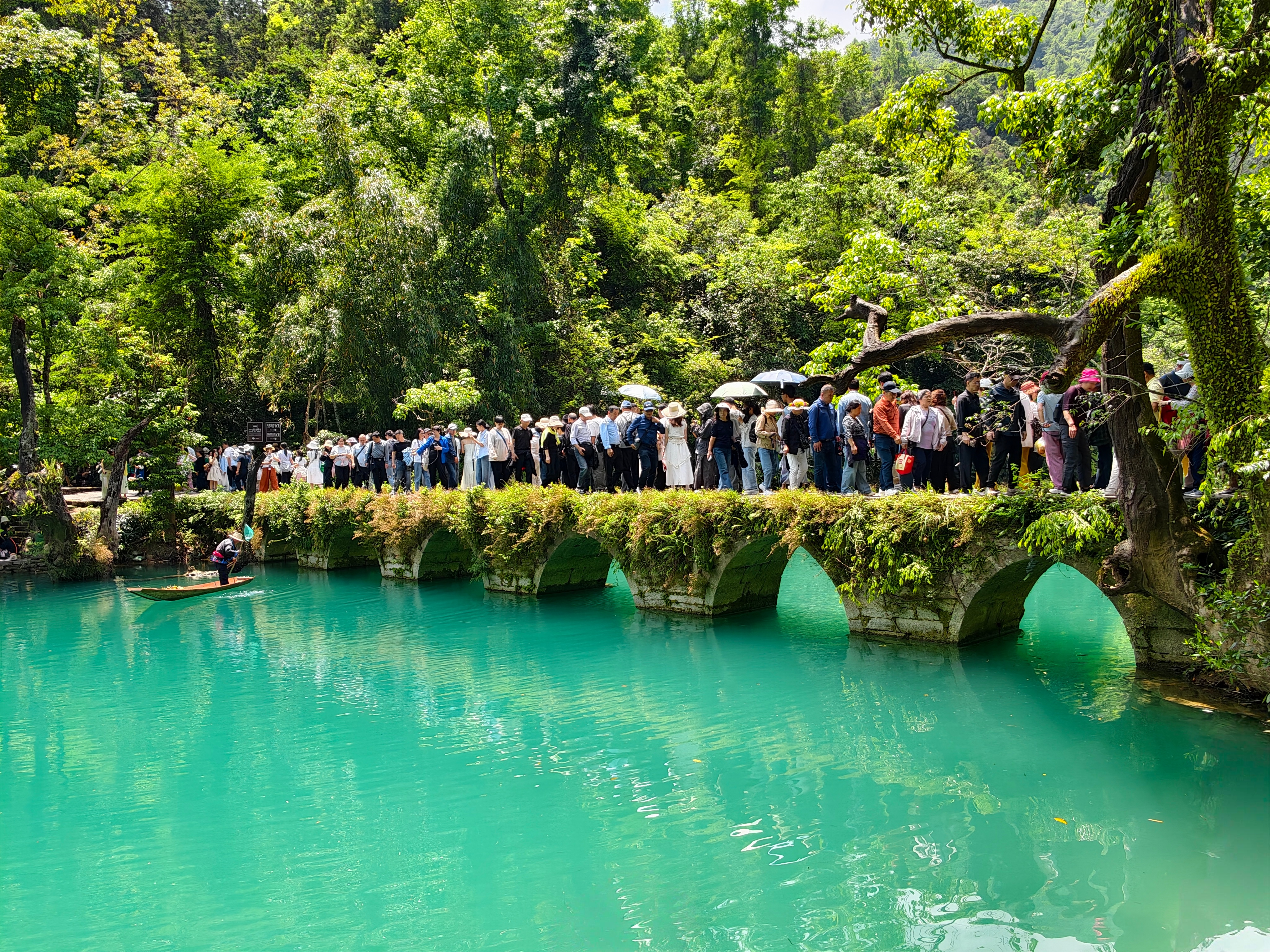 我的日常plog 荔波小七孔景区的大门大得像一个机场航站楼一样小七孔古桥还是漂亮