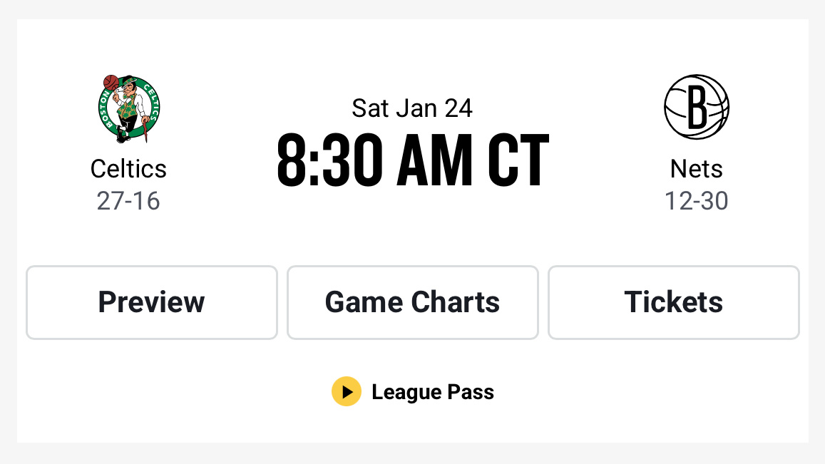 凯尔特人国度 直播预告 : 明早08:30【 2025-26赛季 】 NBA常规
