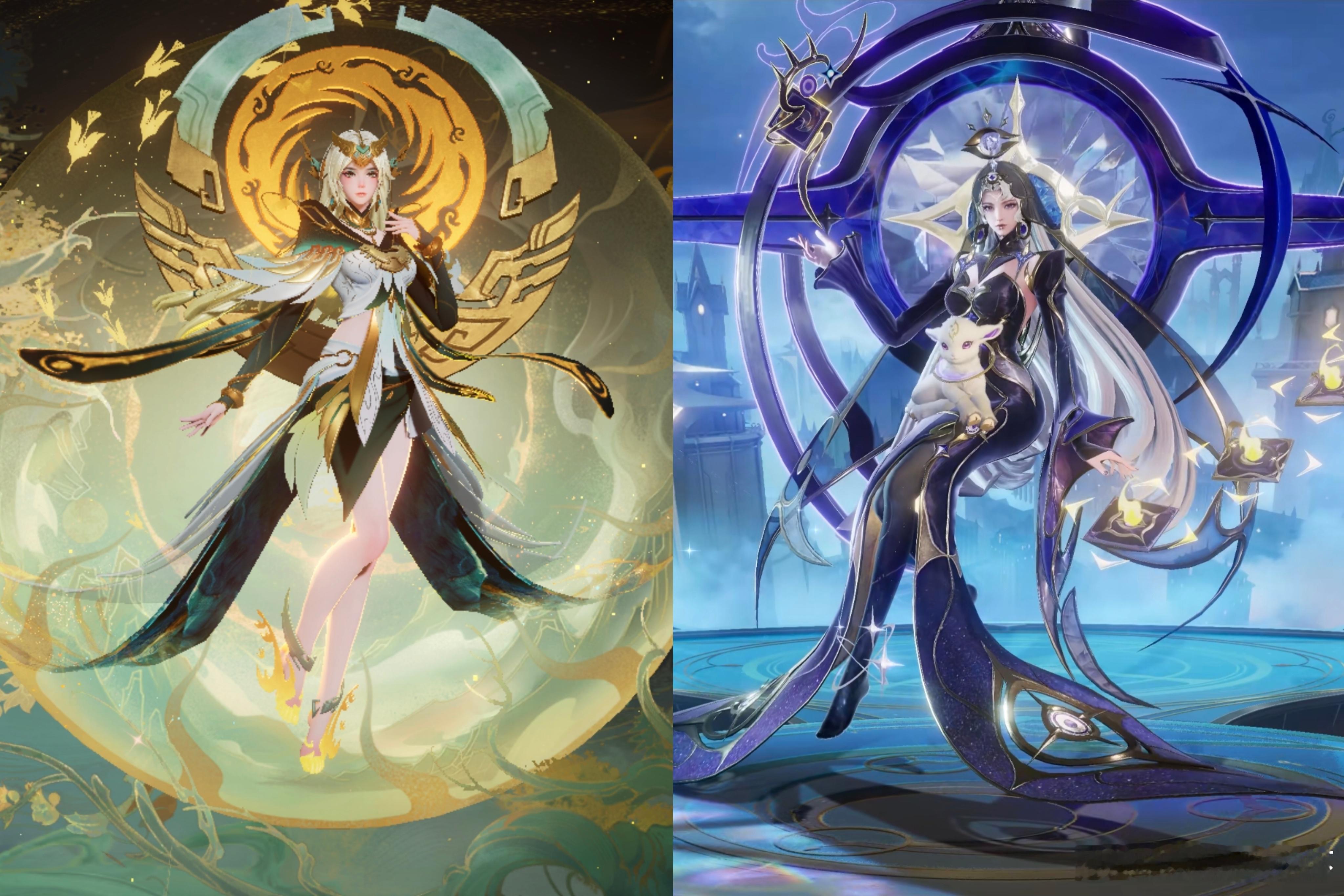 海月两款传说皮肤太阳神女vs预言神女你最爱哪个？﻿海月无尽之局传说新皮肤海月真言