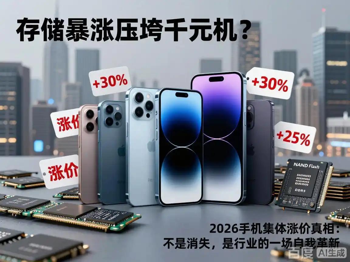 存储芯片成本暴涨，手机行业迎来集体涨价潮
苹果iPhone 18 Pro起售价涨