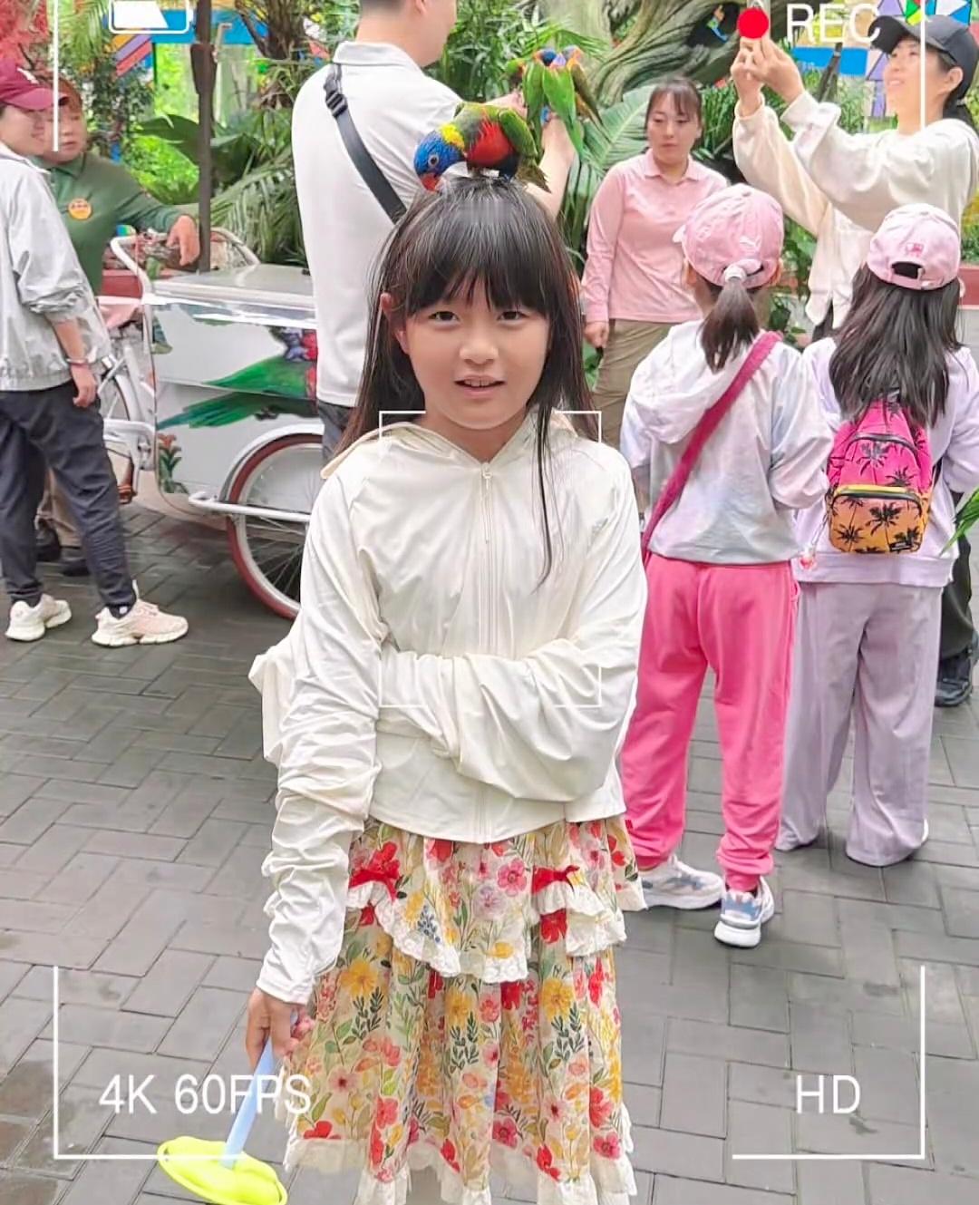靳鹤岚温馨的一家四口。