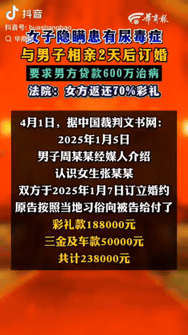 河南，一男子花238000元彩礼，与相亲仅2天的女子订婚，没想到他们刚结完婚，女