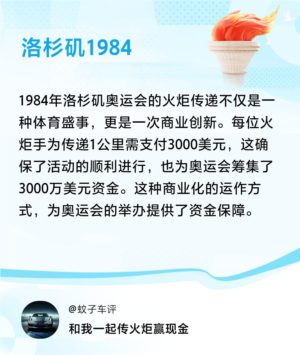 传递火炬故事接力赢现金>我已解锁洛杉矶1984的第1个火炬故事，接力传递体育精神