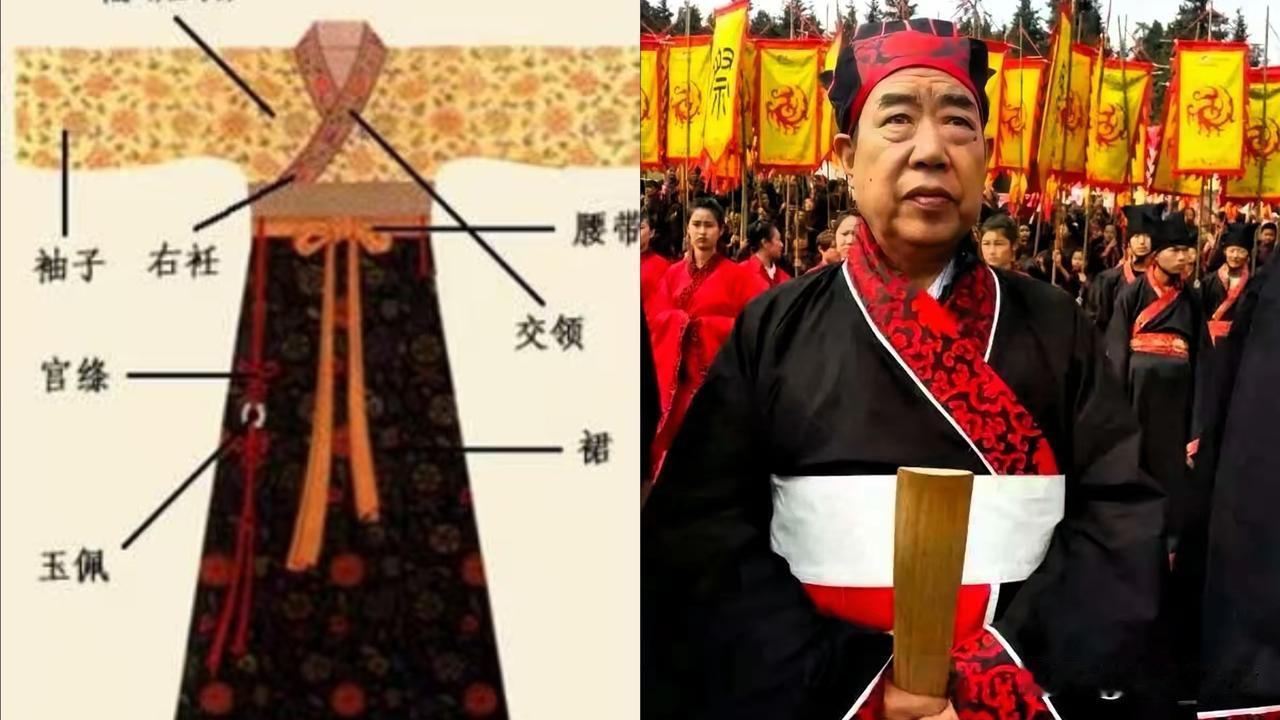 贾平凹穿汉服最近又翻车了。
一场弘扬传统的文化庙会。
谁能想到他领子穿反了，竟闹