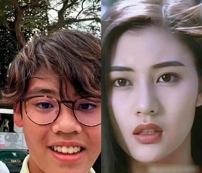 不相信一代美女李嘉欣会生出这样的瓜娃子……直道看见孩儿他爸…… ​ ​​​