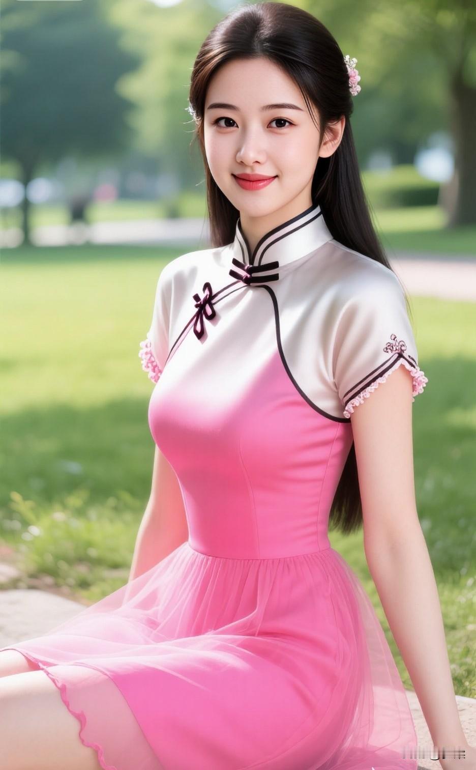 这姑娘穿粉色旗袍真好看！穿旗袍拍照有多美