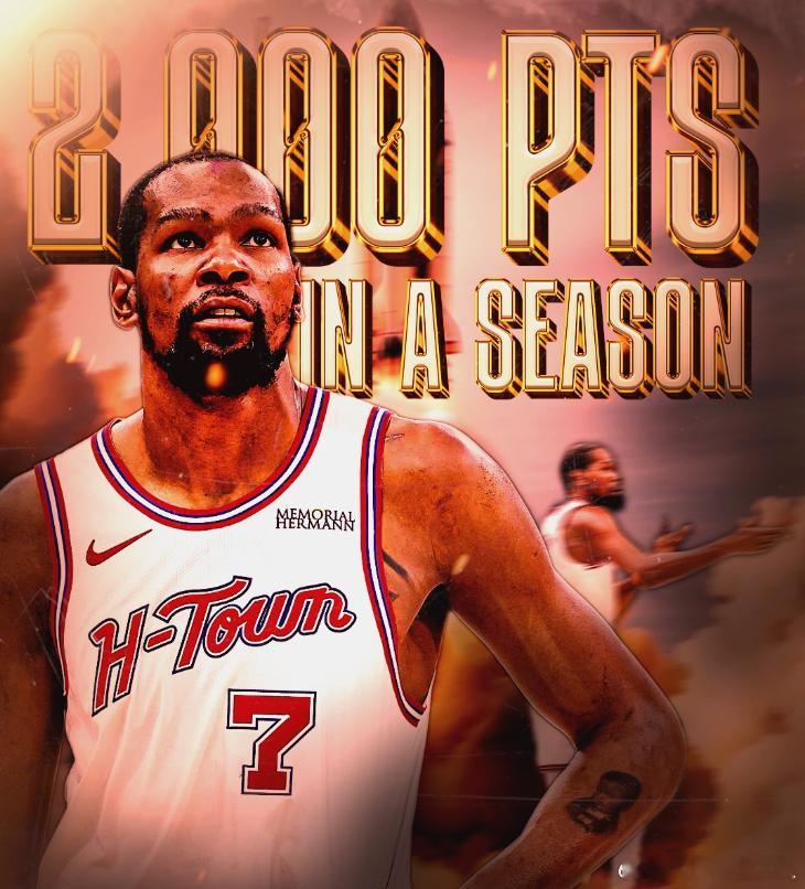 37岁的杜兰特本赛季打了78场常规赛，一共2840分钟的出场时间联盟第二，仅次于