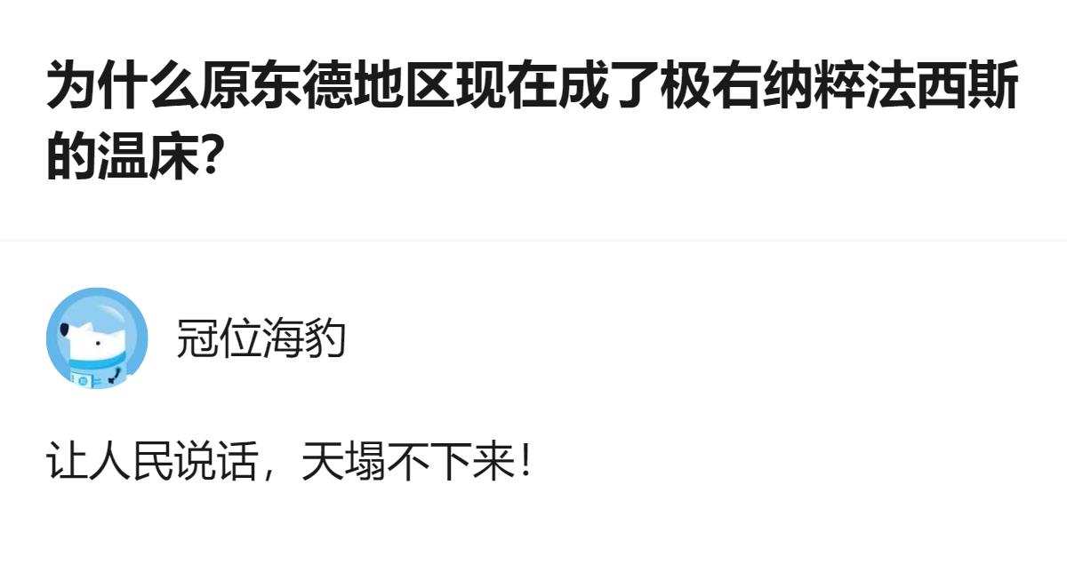 原东德成极右温床根本不是什么“人民说话”的锅，是冷战遗留的经济差距加上西方长期的