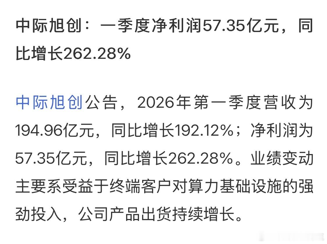 中际旭创一季度净利润57.35亿简直夯爆了！全市场只剩下光有持续性：要站在光里不