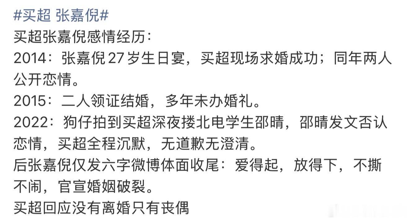 买超张嘉倪感情时间线张嘉倪曾讲述和买超的认识过程 张嘉倪曾讲述和买超的认识过程，