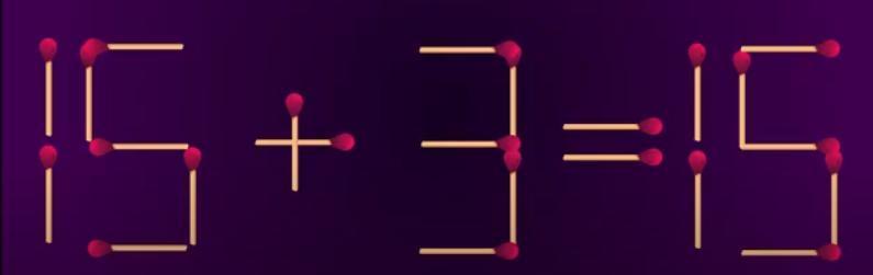 魔法火柴摆的 “15 + 3 = 15” 还没生效，违背了数学规律！别担心，你有