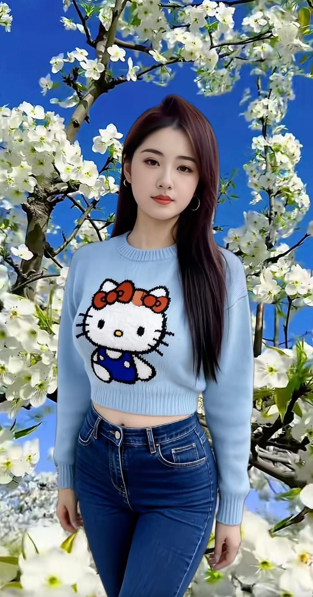 春风拂面笑，花影映人娇。