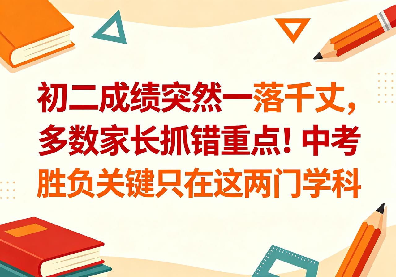 初二成绩突然一落千丈，多数家长抓错重点！中考胜负关键只在这两门学科
 
不少家长
