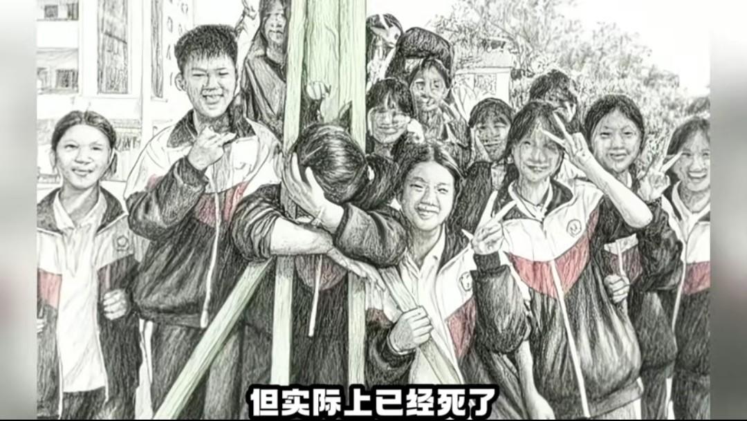 太好笑了！
云南某中学一女生，把头卡进篮球框架里，头拔不出来，同学们纷纷来打卡留