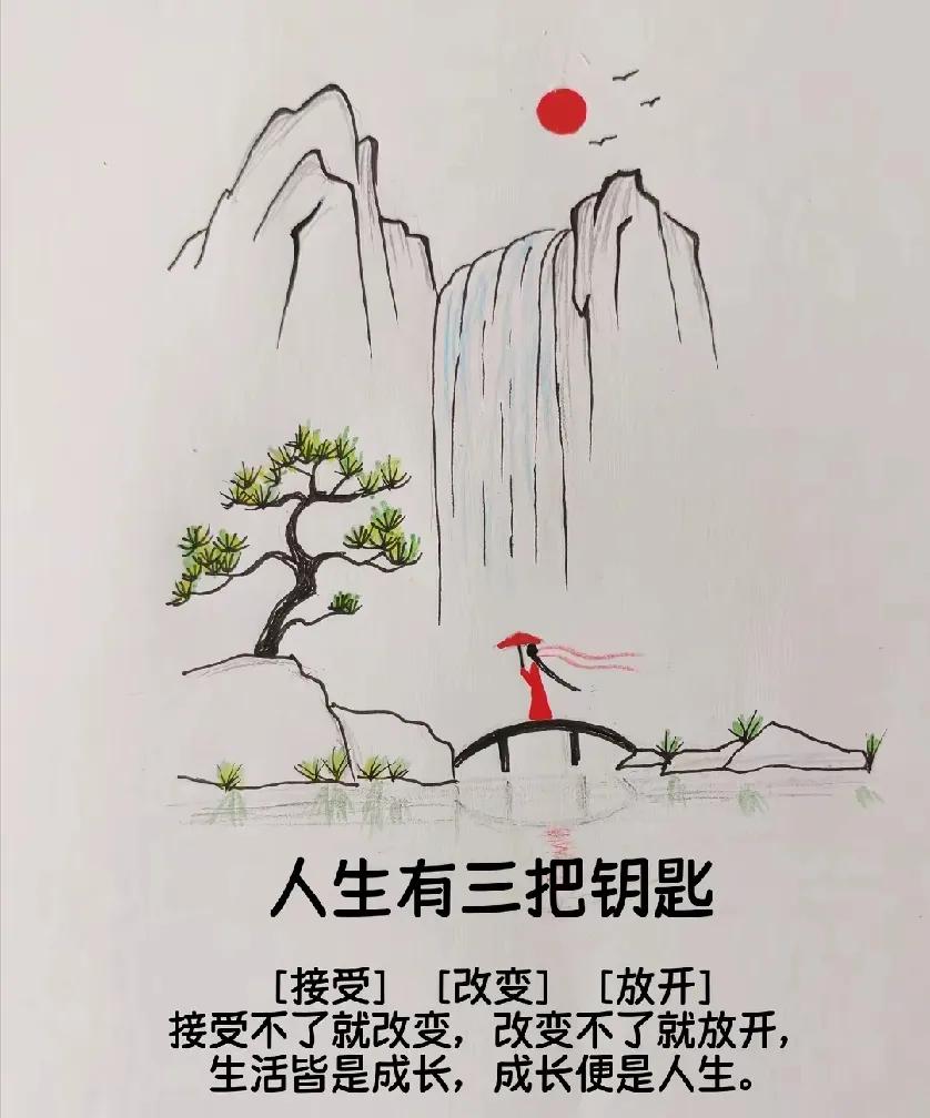 人生有三把钥匙
      【接受】  【改变】 【放开】
接受不了就改变，改变