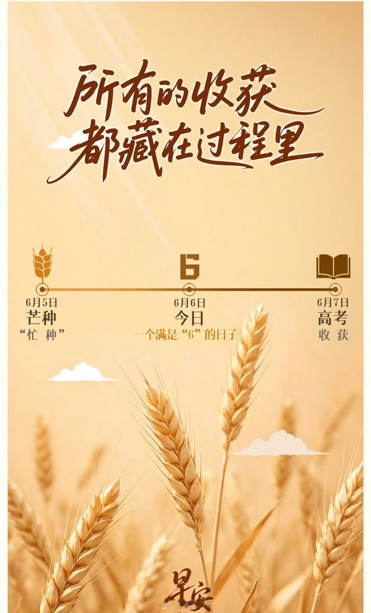 【人很多时候都在过6月6日】今日六六大顺，宜沉淀，宜发力。🌾昨天我们“忙种”，