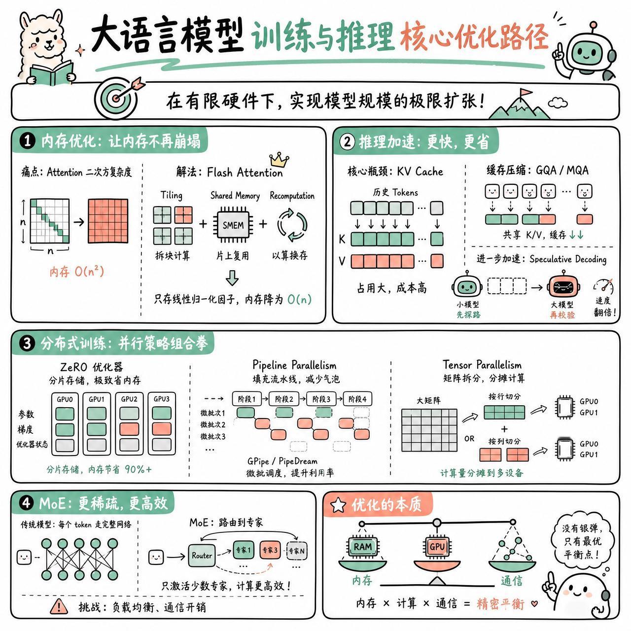 【大语言模型训练与推理核心优化路径】

快速阅读：本文梳理了大语言模型在训练与推