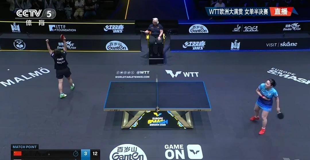 王艺迪4-2张本美和！国乒提前包揽冠亚军
WTT欧洲大满贯瑞典站女单半决赛，王艺