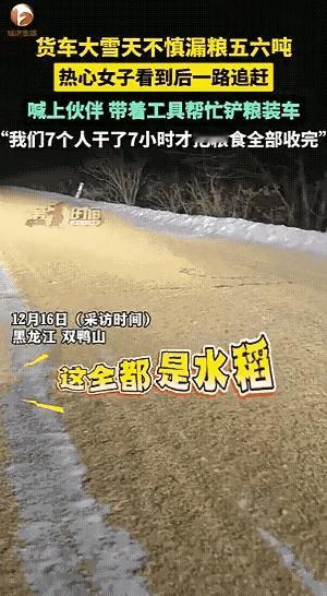 好人一生平安！黑龙江大雪天，一个女士晚上开车回家，在路上发现一大堆金灿灿的东西。