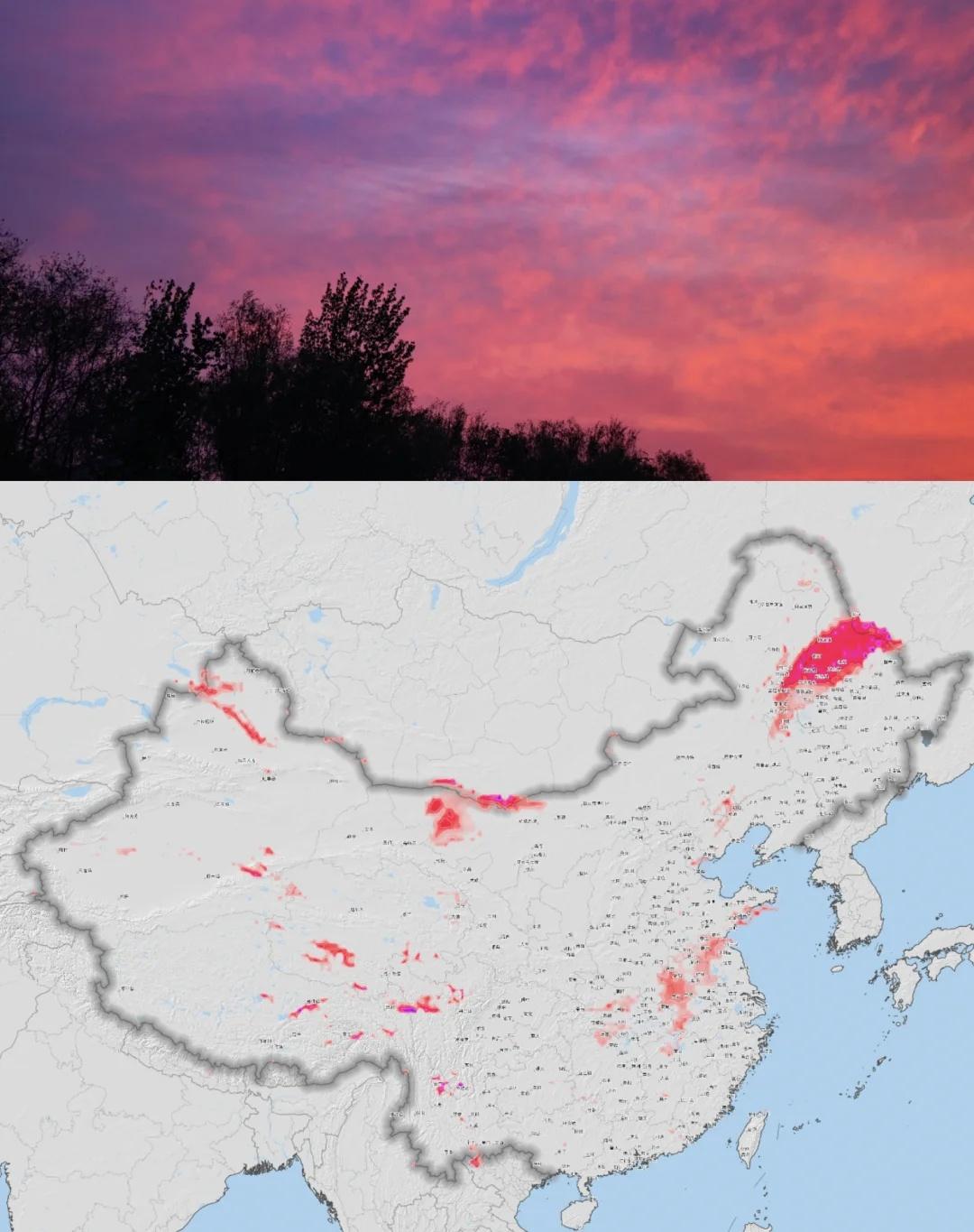 4.3｜今天的晚霞预报
朝霞 火烧云