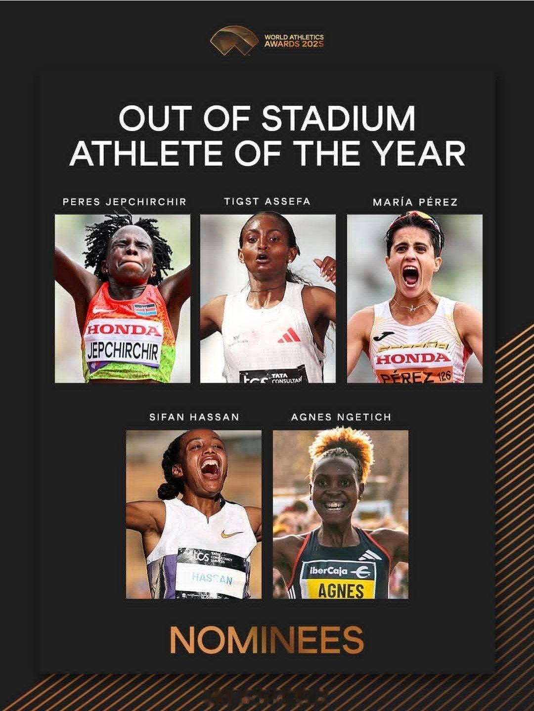 2025世界田联公路赛事最佳女子运动员提名：🇰🇪杰普切尔切尔：世锦赛马拉松冠