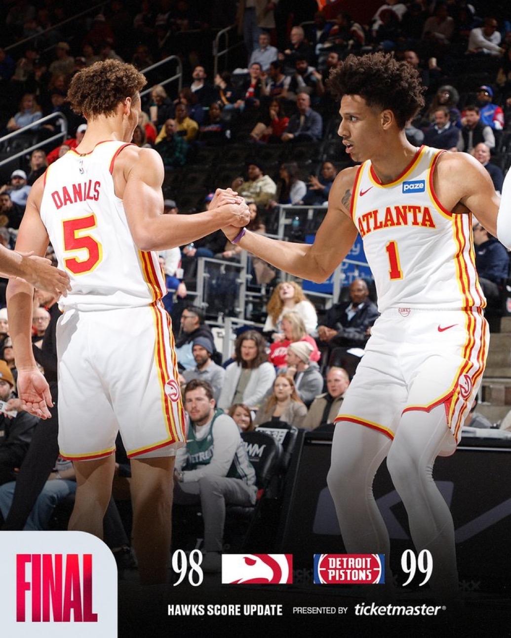 12月2日NBA常规赛战报（9场）.

老鹰98-99活塞
骑士135-119步