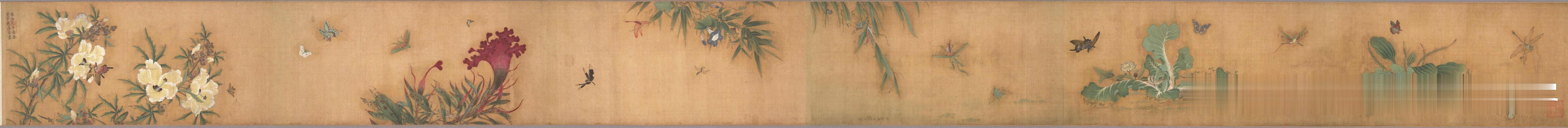 元·谢楚芳《乾坤生意图》，大英博物馆藏这组图的高清复制品正在浙江省博物馆之江馆的