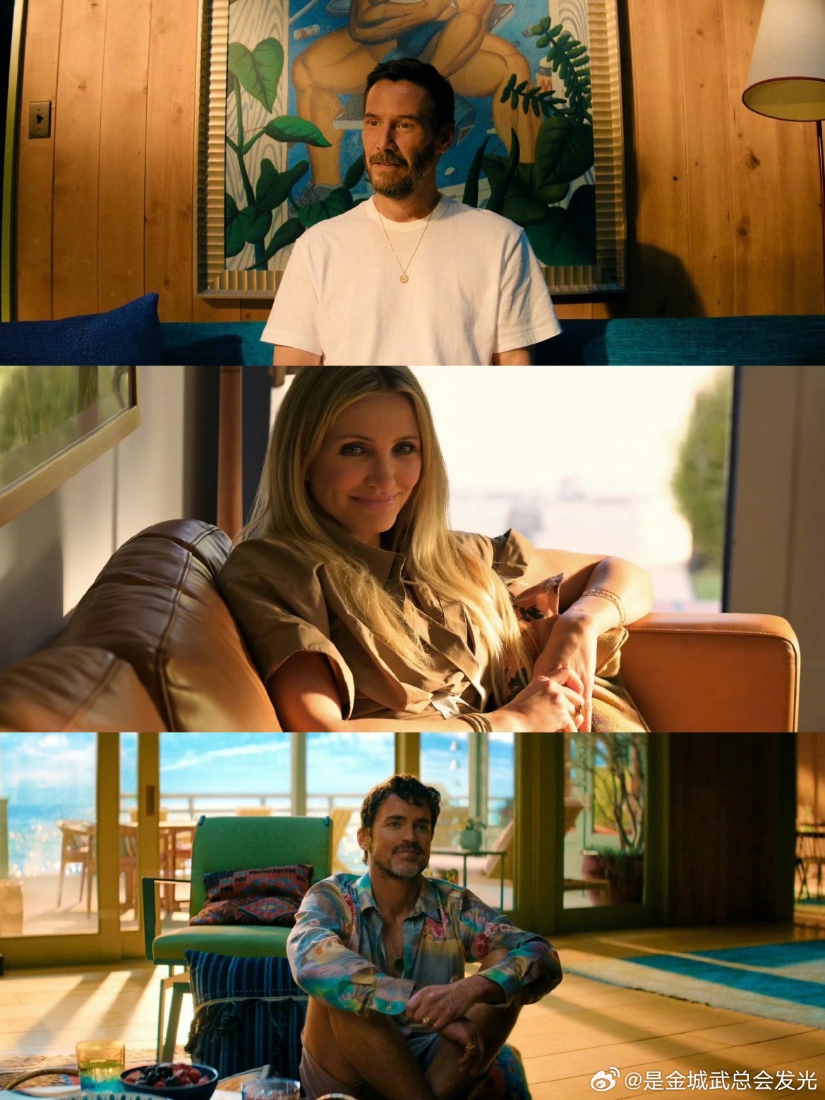 基努·里维斯主演黑暗喜剧新片剧照来了，两个人上次合作是1995年跨年电影愿