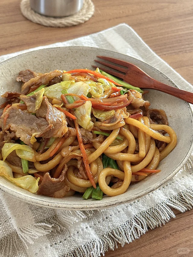低卡肥牛炒乌冬🍝