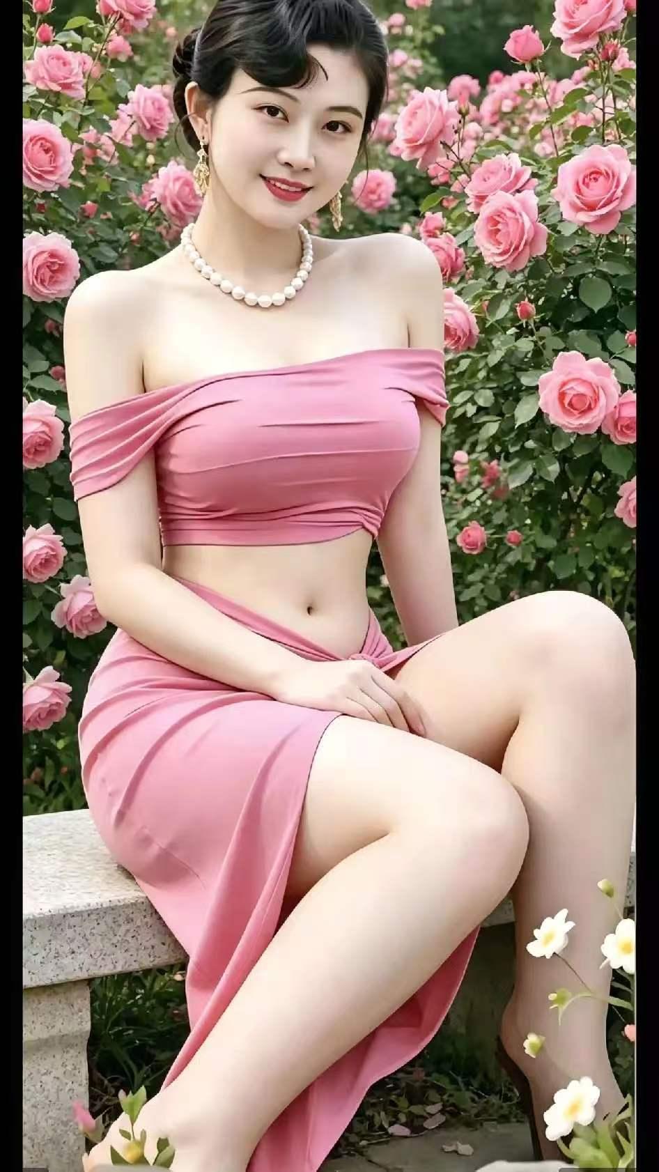 水仙子·花海白衣佳人
冰肌如雪立芳丛，
满目春光逊色浓。
回眸宛若寒梅动，
天真