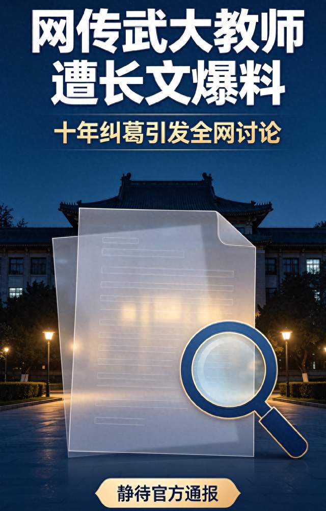 全网炸锅！武大教师遭86页长文实名爆料，十年纠葛被扒光