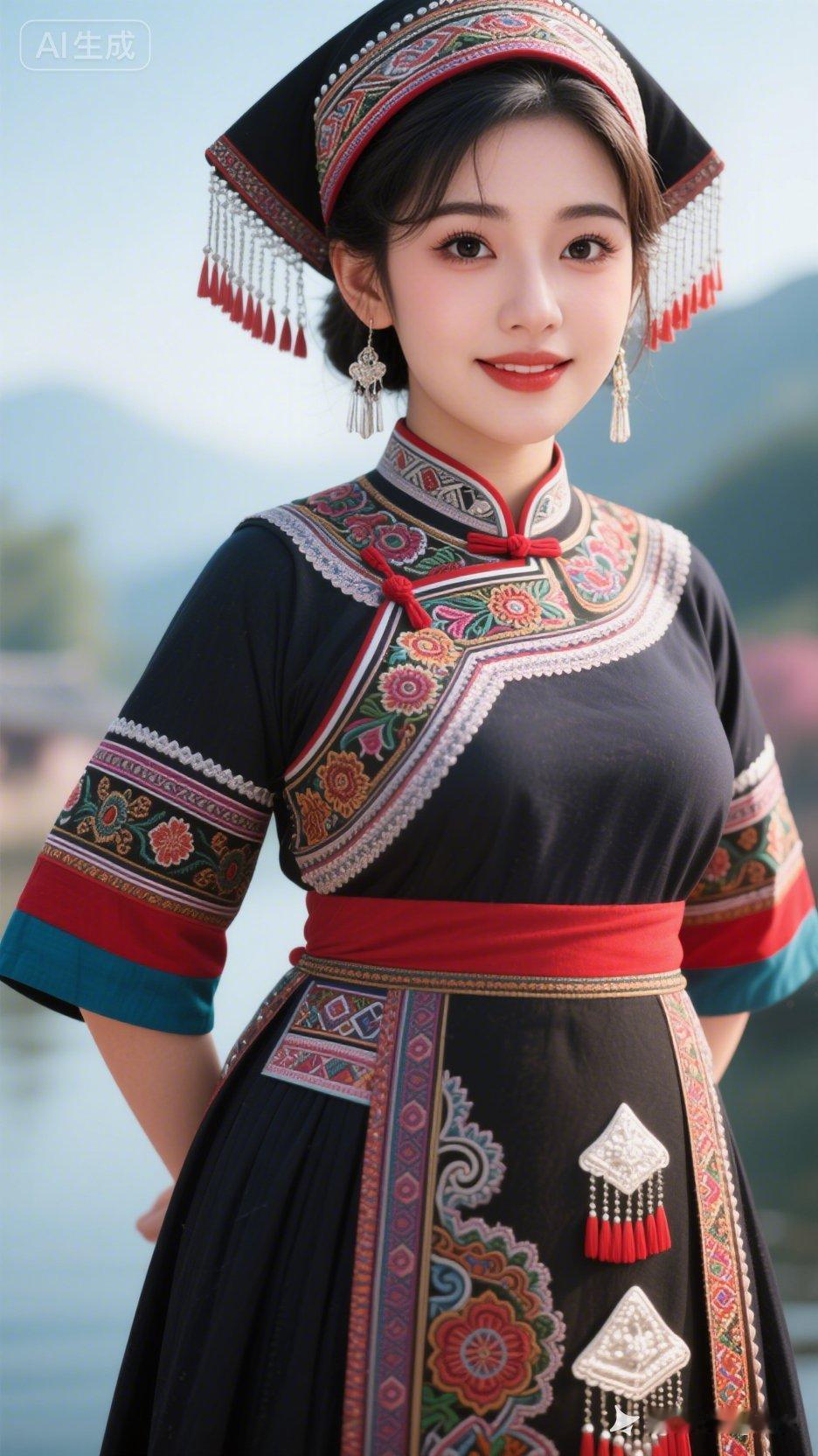 民族风情的美丽姑娘，传统服饰惊艳亮相！🌸👗