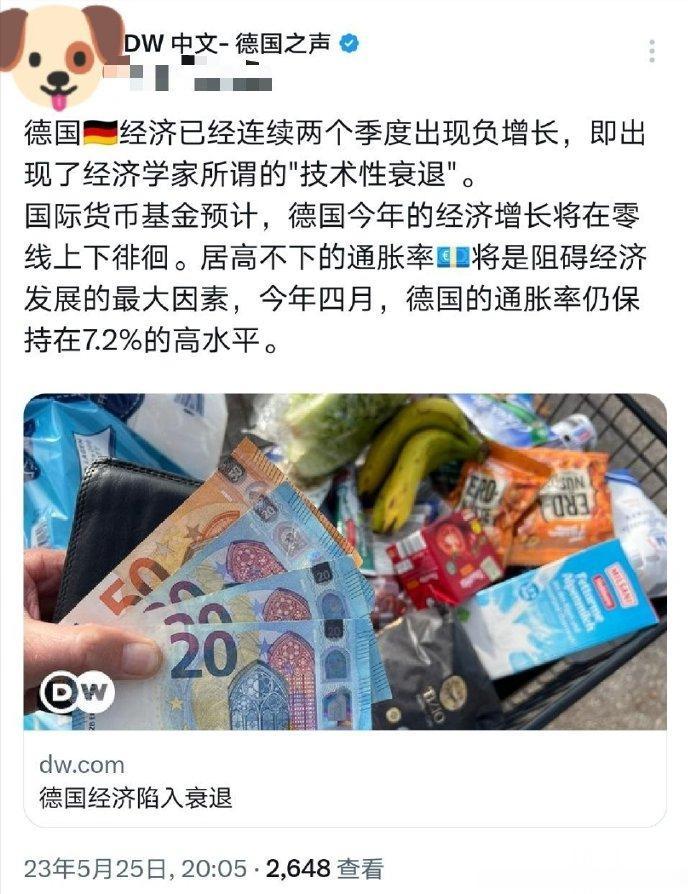 不要怕，这只不过是技术性衰退，过后就会恢复性上涨的，我看好你们哦。啧啧，德国人真