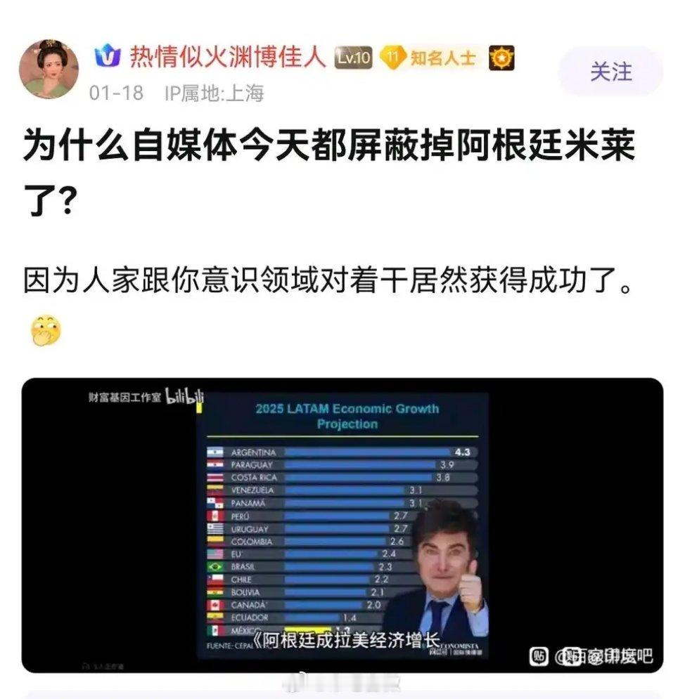 绷不住了，米莱都要访华了，他说“米莱跟你意识领悟对着干居然获得成功了”，有这样想