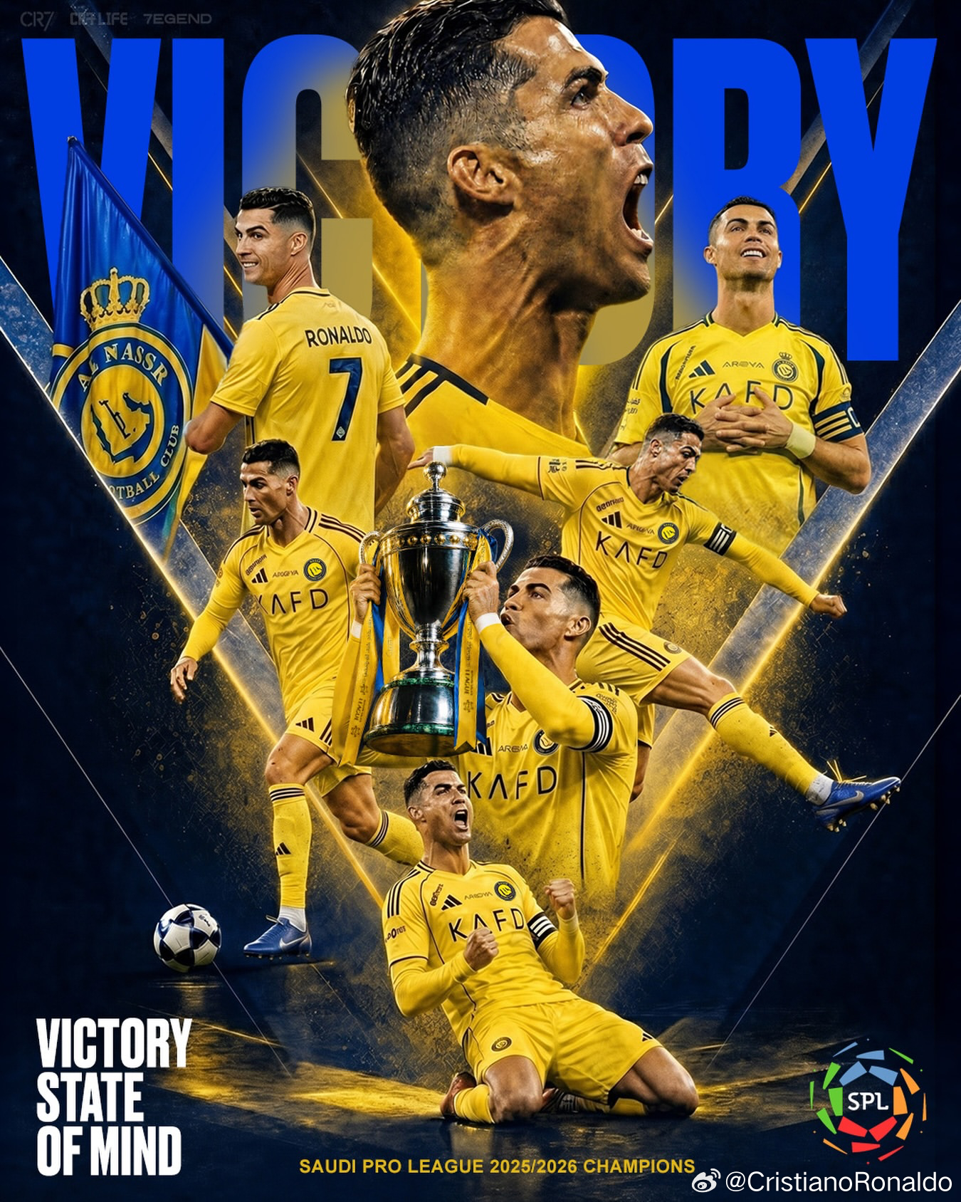 我们是冠军！！！！！🏆 🟡🔵C罗夺得沙特联赛冠军CHAMPIONS!!!!