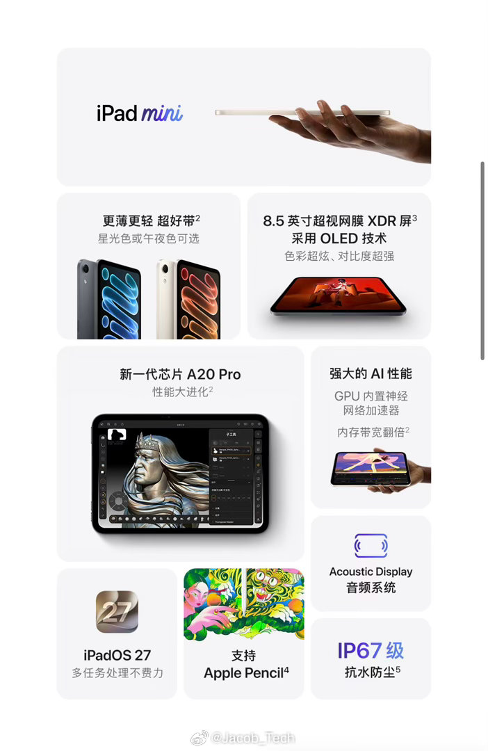 新款iPadmini来了依旧是阶级明显…iPad mini8依旧没有高刷虽然换了