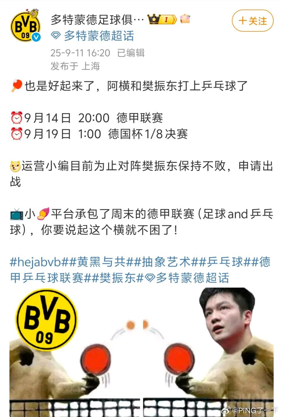 足And乒阿横与樊振东的战斗即将打响😎感觉大家对足⚽期待高过乒🏓了呢？别急好
